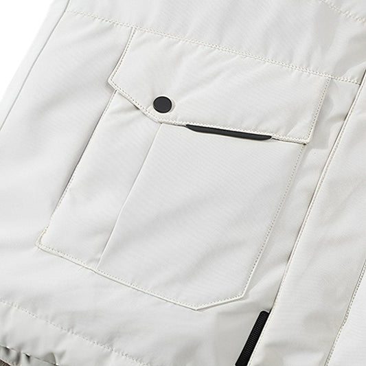 White 3XL Winter Fur Hooded Down Jacket Stylish Lightweight Quilted Warm Puffer Coat