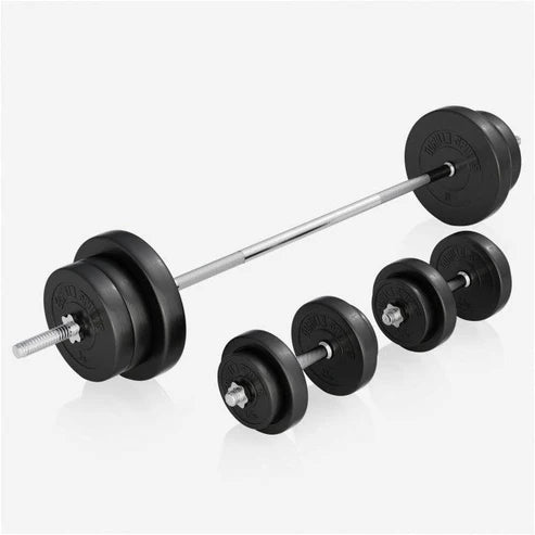 Hantelbank-Paket 70 kg – Langhantel, Gewichte & Bank für das Home-Gym