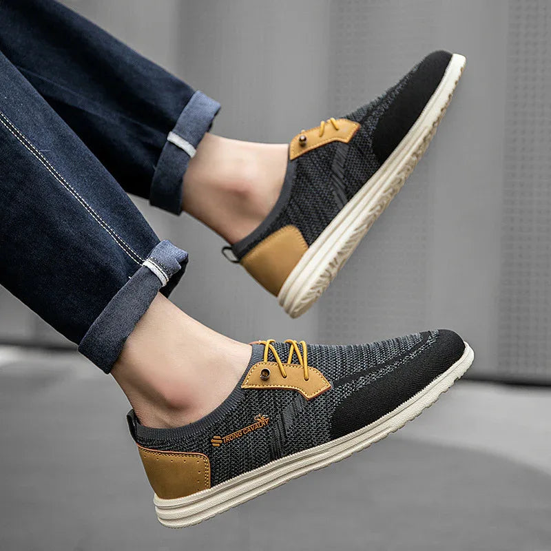 Casual Slip-On Mesh Shoes Lightweight Breathable Loafers Men Walking Running Sports Shoes