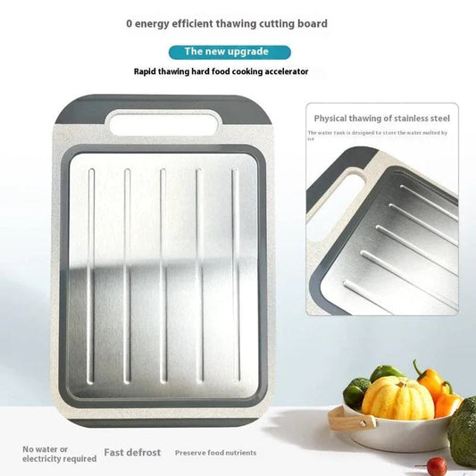 Double Sided 304 Stainless Steel Kitchen Defrosting Cutting Board