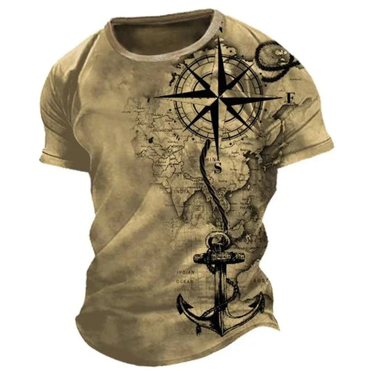 Men's Casual Loose Fit Short Sleeve T-Shirt With Round Neck
