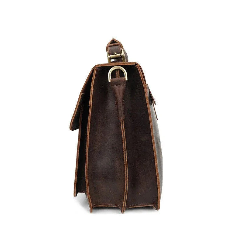 Men's Messenger Leather Briefcase Bag