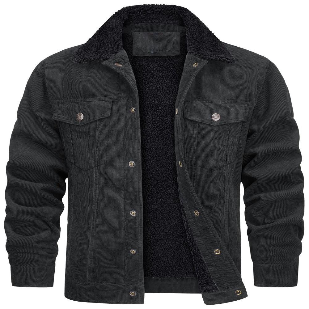 Men's Polyester Double Chest Pockets Winter Jacket