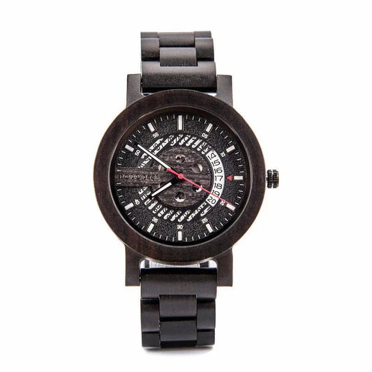 Men's Wooden Turtle Buckle Quartz Watch