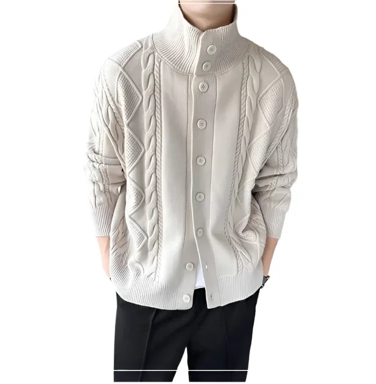 Solid Color Loose Fit Knitted Men's Sweater
