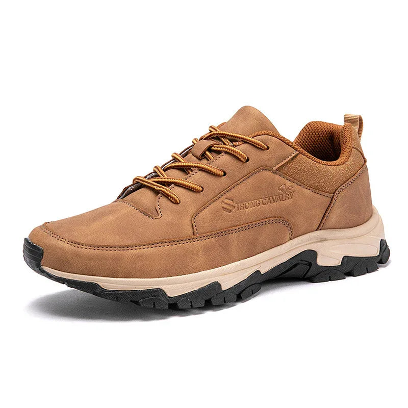 Leather Waterproof Men's Casual Running Board Shoes
