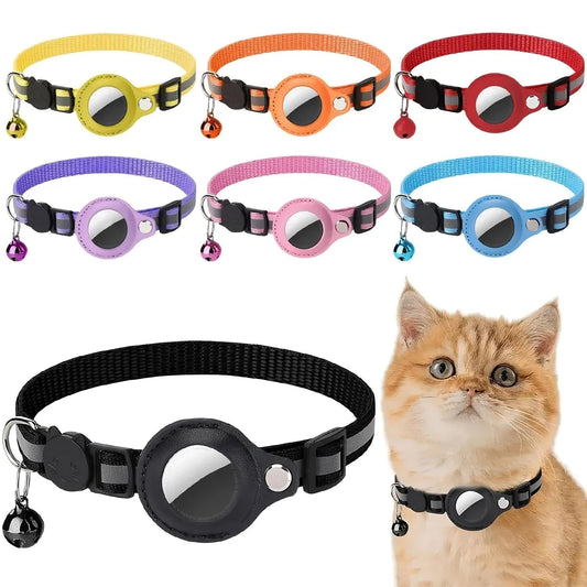 Reflektierendes Katzenhalsband mit Apple AirTag Halterung