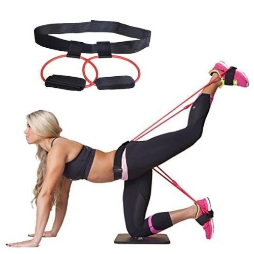 Fitness Work Out Rubber Resistance Band, Resistance Wait Belt and Suction Situp Bar