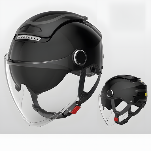 Open-Face Motorbike Helmet with Visor