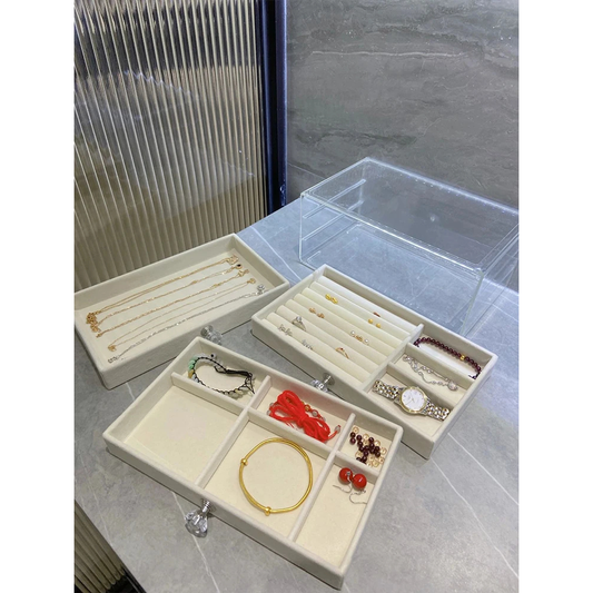 Three-Layer Velvet Jewelry Box