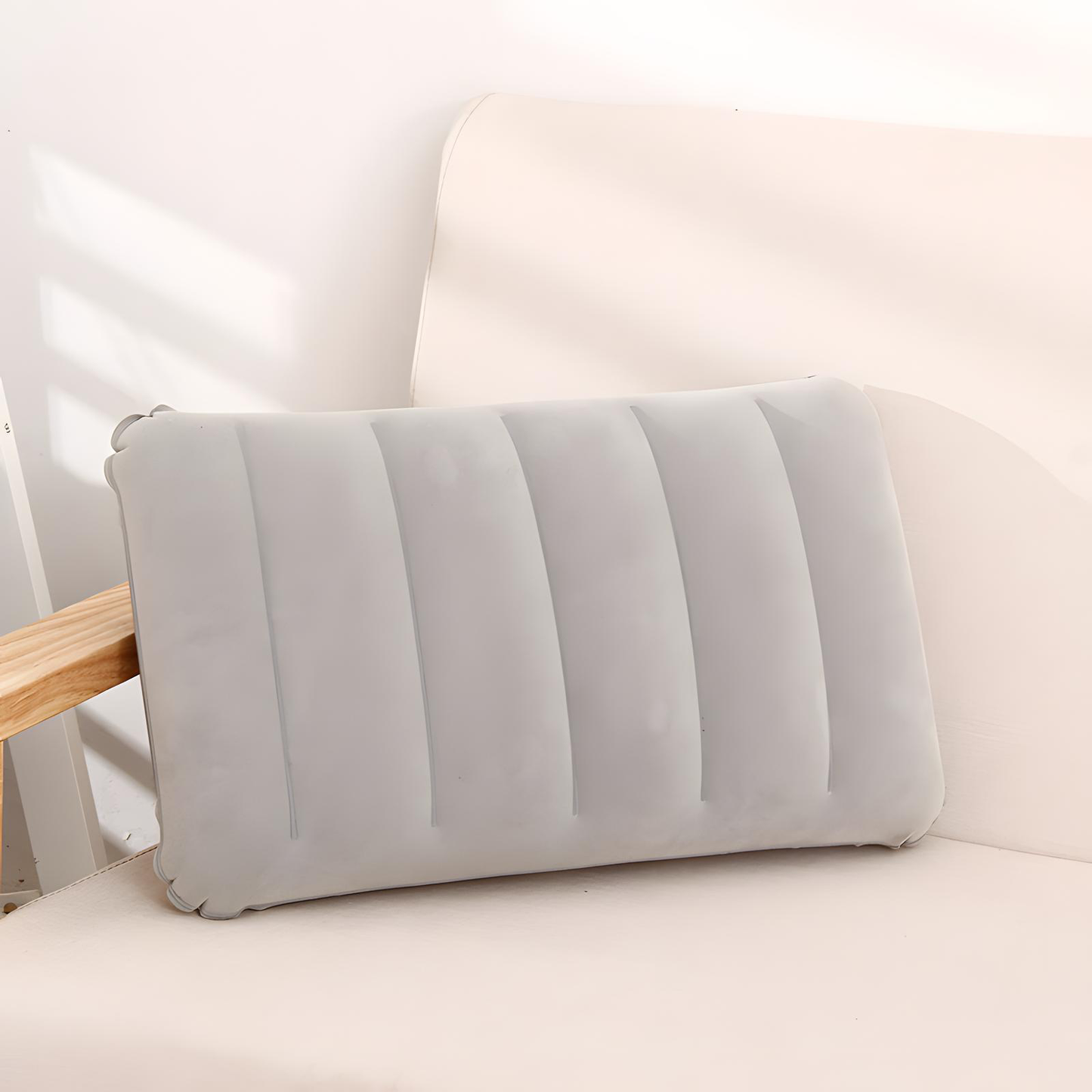 Flocked Inflatable Travel Pillow