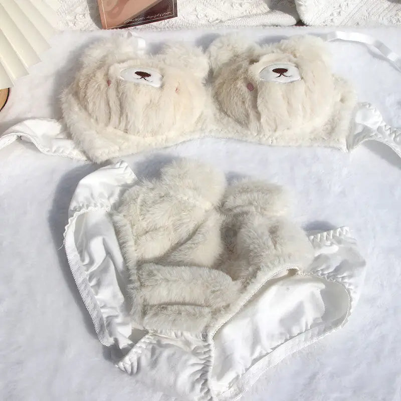Plush Bra Lingerie Set
