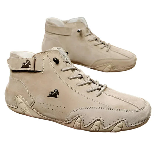 Men Ankle Boots Autumn Winter Suede Velcro Shoes Fashion Lace-up Sneakers