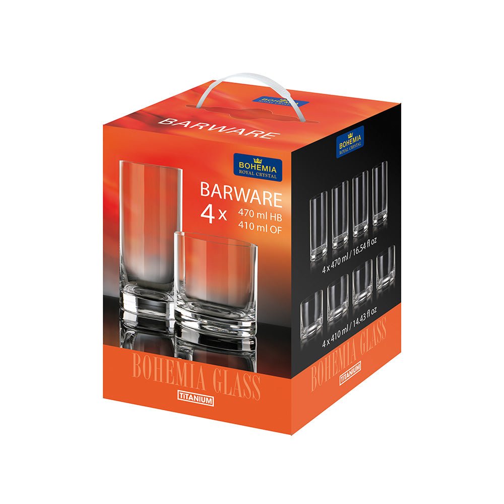 Bohemia Barware barglasset 8 delar – 4×410 ml + 4×470 ml