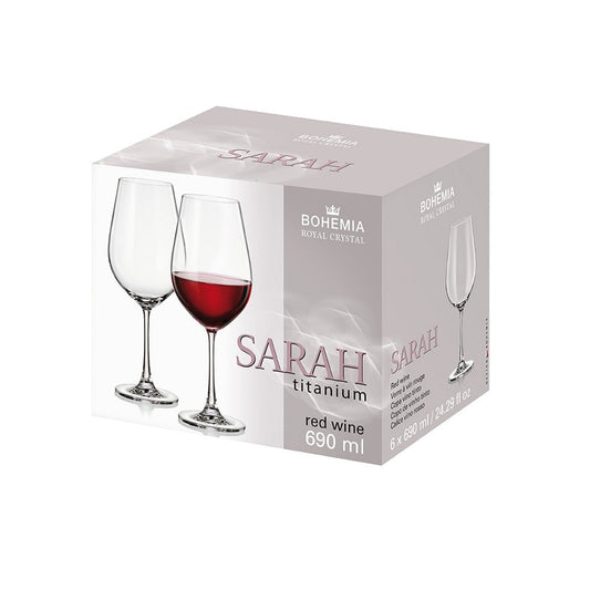 Bohemia Royal Crystal Sarah rödvinsglas 690 ml – 6-pack