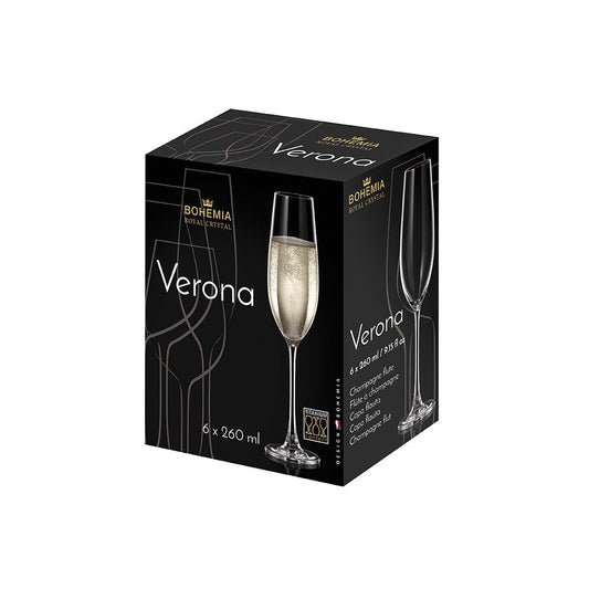 Bohemia Royal Crystal Verona champagneglas 260 ml – 6-pack