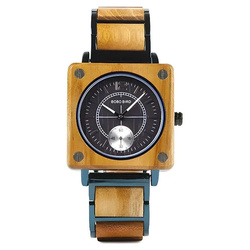 Creative Wooden Square Quartz Watch