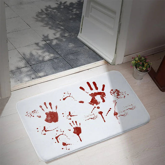 Halloween Blood Footprints Water-Absorbing Non-Slip Bathroom Rug Mat