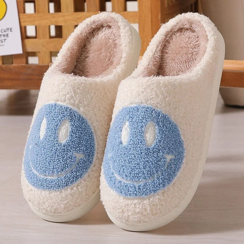 HappySlippers – Fluffiga Inneskor med Smiley & Halkfri Sula
