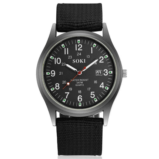 Men's Luminous Sports Casual Quartz Watch With Date Display