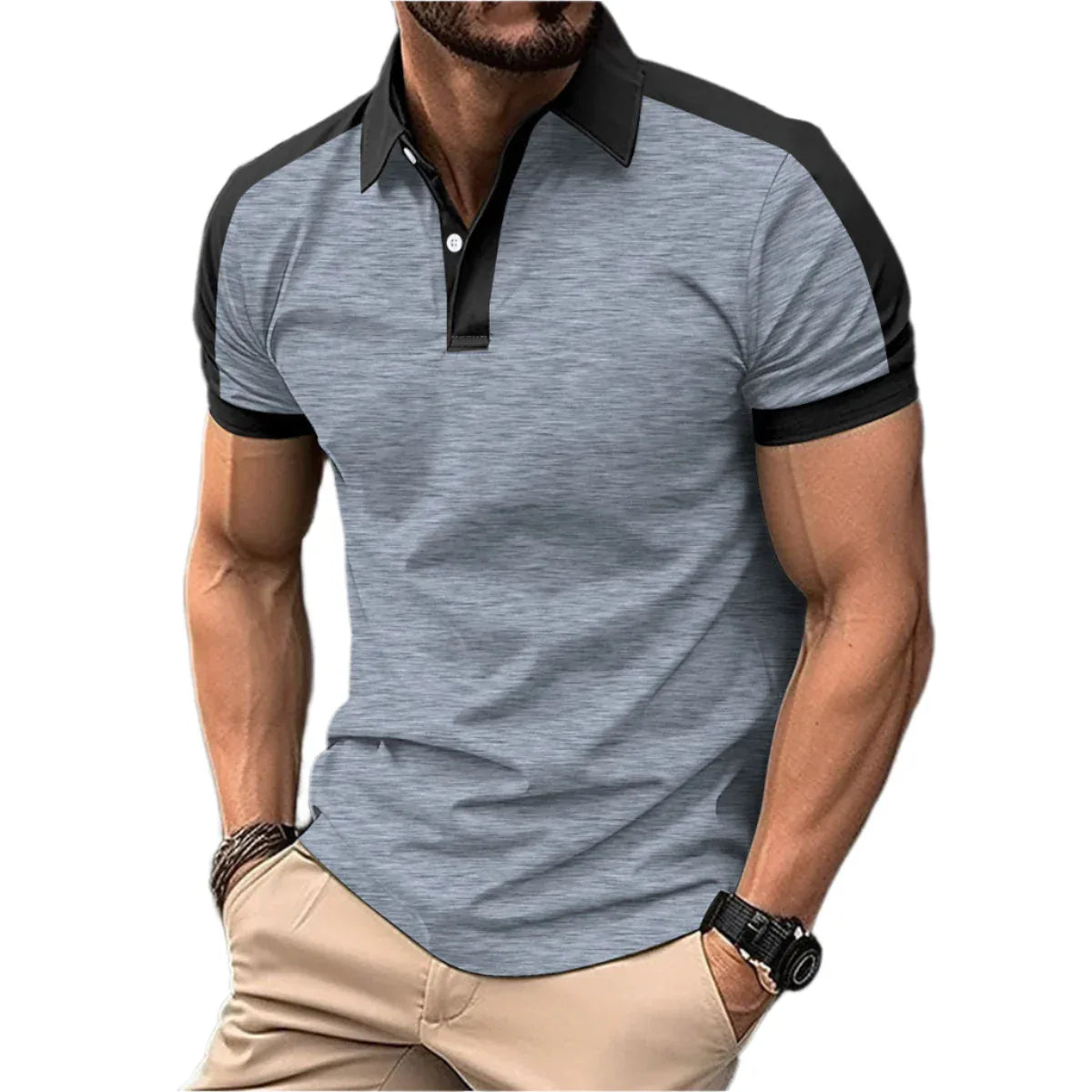 Men's Short Sleeve Business Shirts Casual Polo Shirts