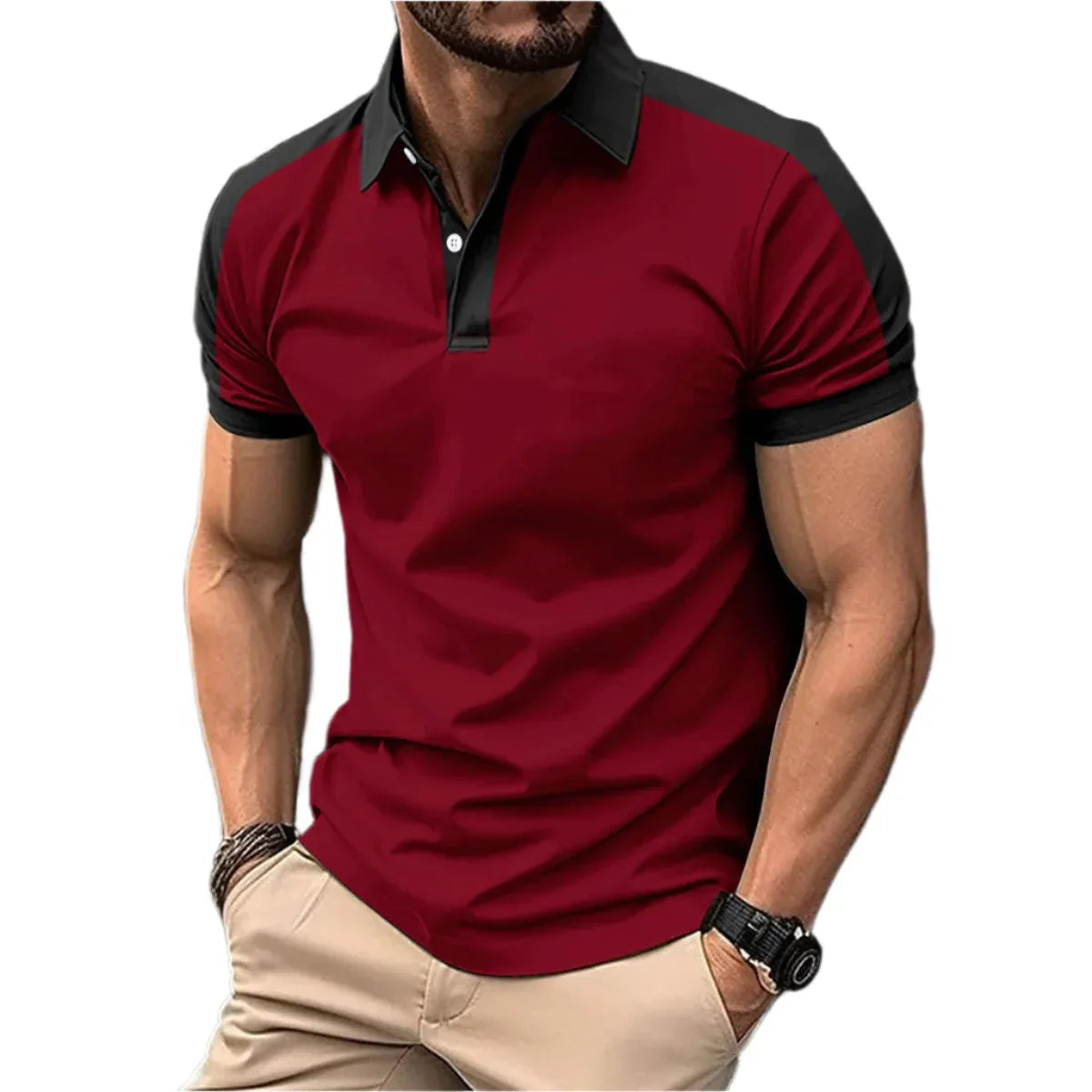 Men's Short Sleeve Business Shirts Casual Polo Shirts