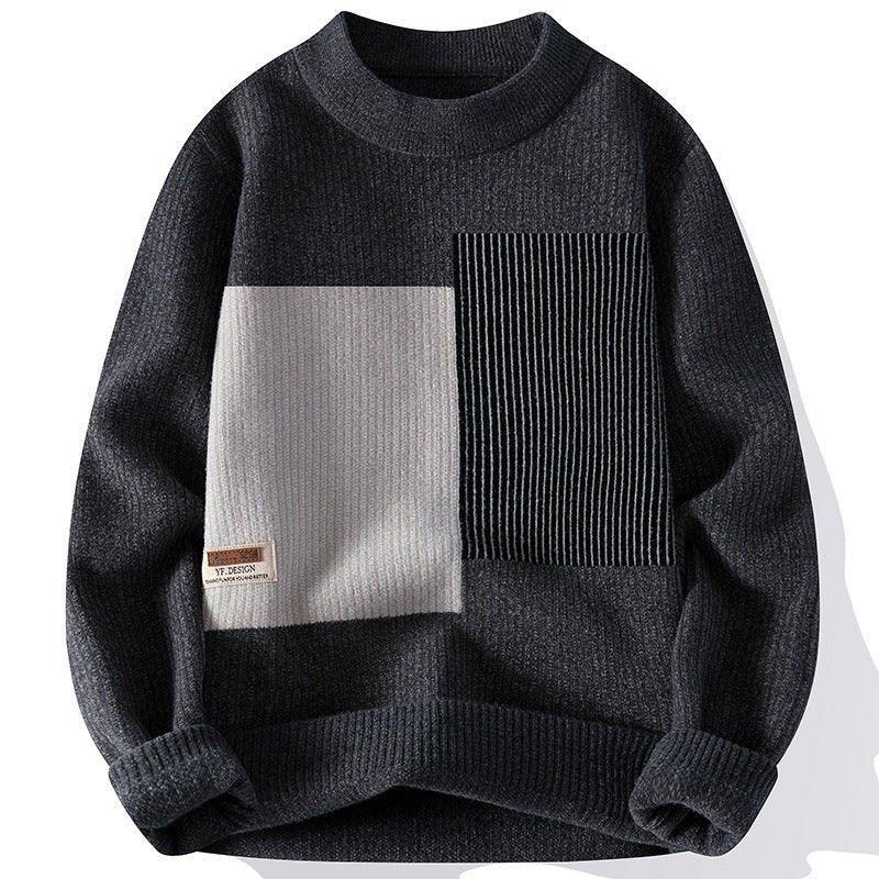 Men's Thickened Contrast Color Autumn And Winter Sweaters