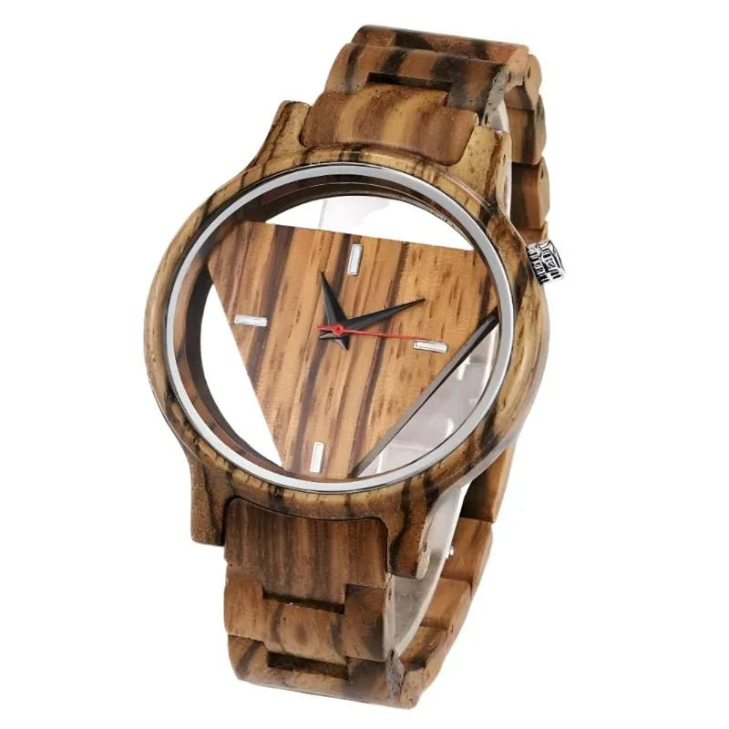 Men's Wooden Triangle Dial Watch