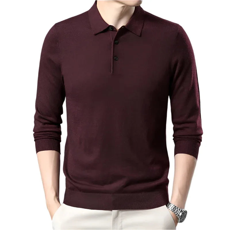 Men's Woolen Spring And Autumn Solid Color Sweater