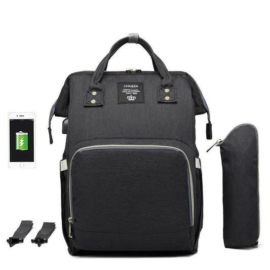 Oxford Cloth Mommy Diaper Bag With USB Charging Port