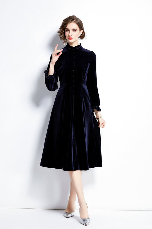 Royal Palace Velvet Dress-0