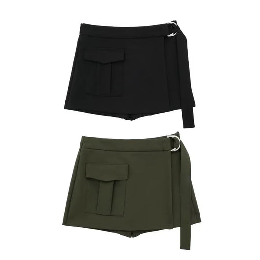 Women's High Waist With Belt Skirt